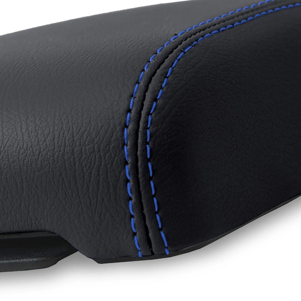 Leather Console Armrest Cover for Chevrolet Colorado (1995–2005) Blue Stitch