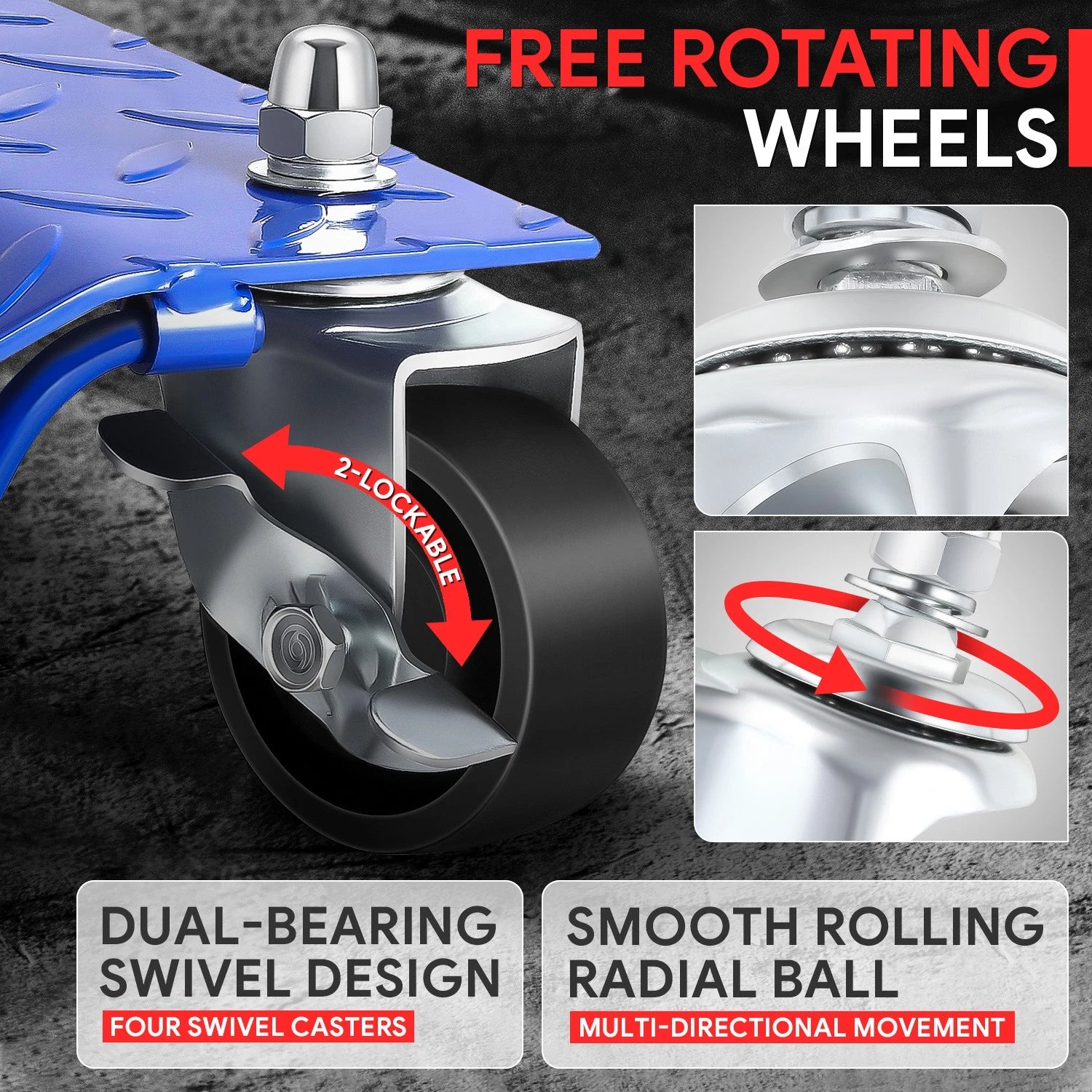 Set of 4 Wheel Tire Dollies for Universal Use (6000lbs Capacity)