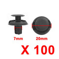 100 Pcs 7mm Hole Plastic Door Bumper Trim Clips for Buick 