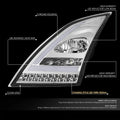 Sequential 3D LED Lightbar Chrome Clear Headlight for Volvo VN VNL (2018–2024)