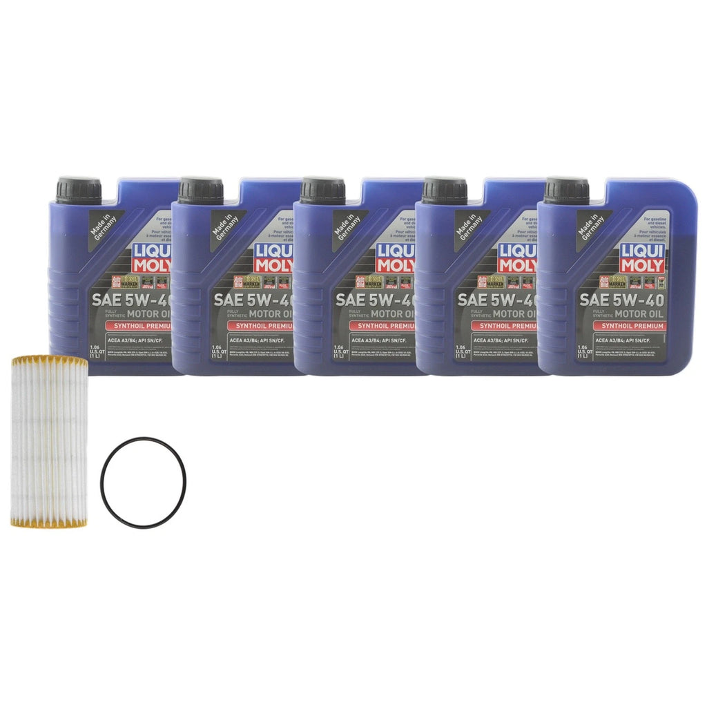 5L Liqui Moly Synthoil 5W-40 Engine Oil Change Kit for Audi A3 A6 (2000–2023)