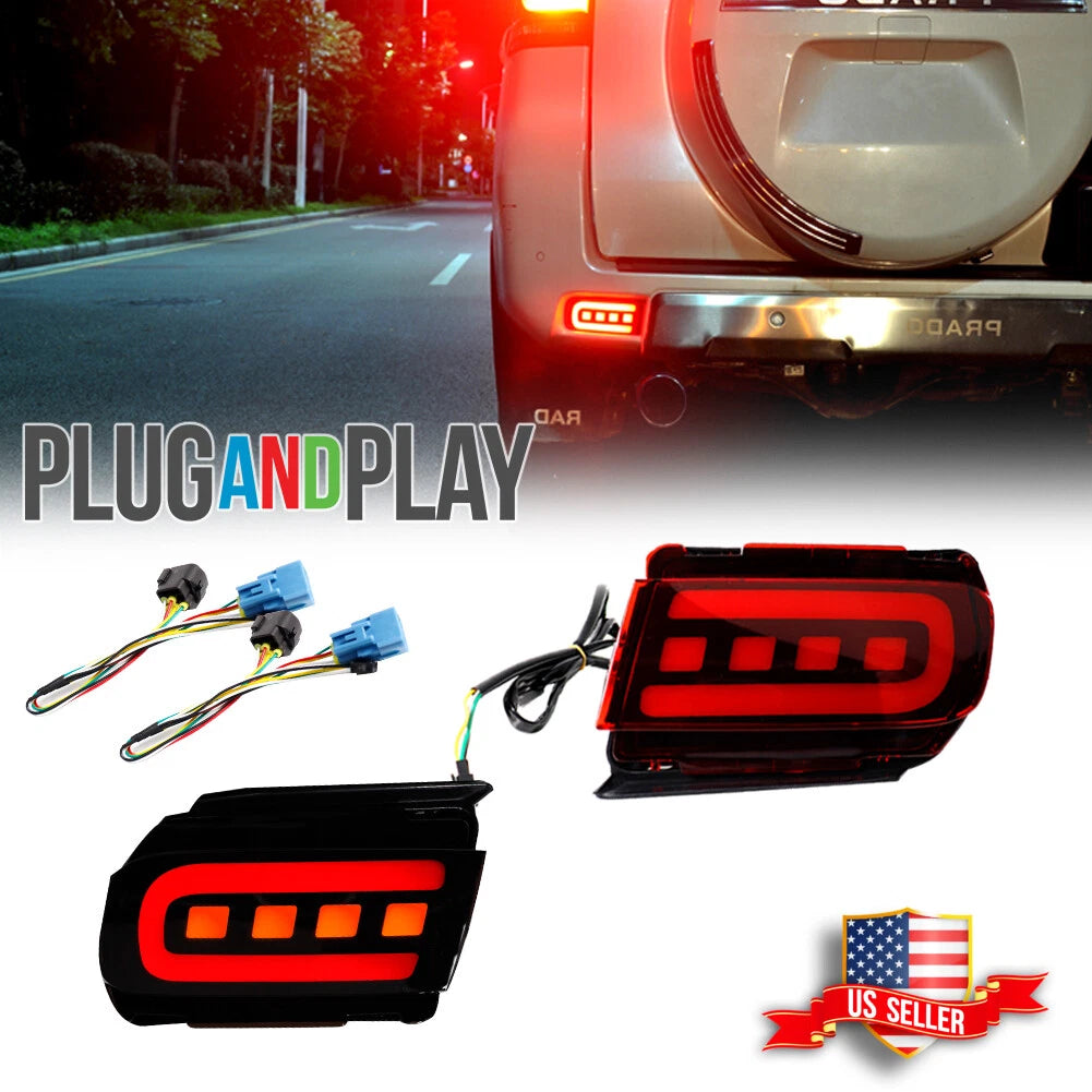 Red LED Fog Lights Kit for Toyota Land Cruiser Prado FJ150 (2010–2019)