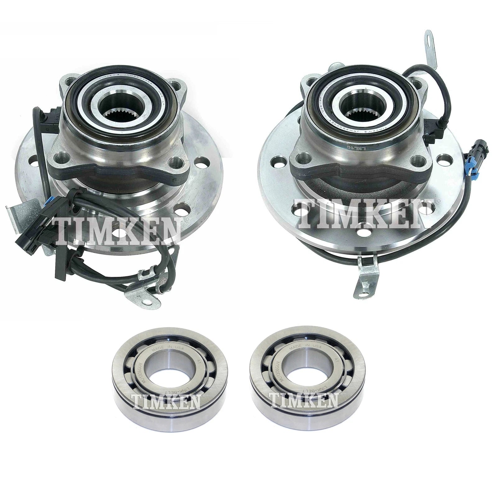 Timken Front Rear Wheel Bearings Hubs Kit for Chevy GMC K1500 (1996–2007)