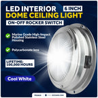 Marine LED Interior Dome Light for Boat (6")