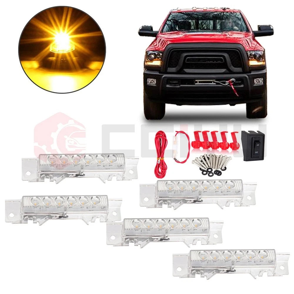 5X Cab Marker Light for Volvo VN/VNL (2003–Present) 6 LED + Switch