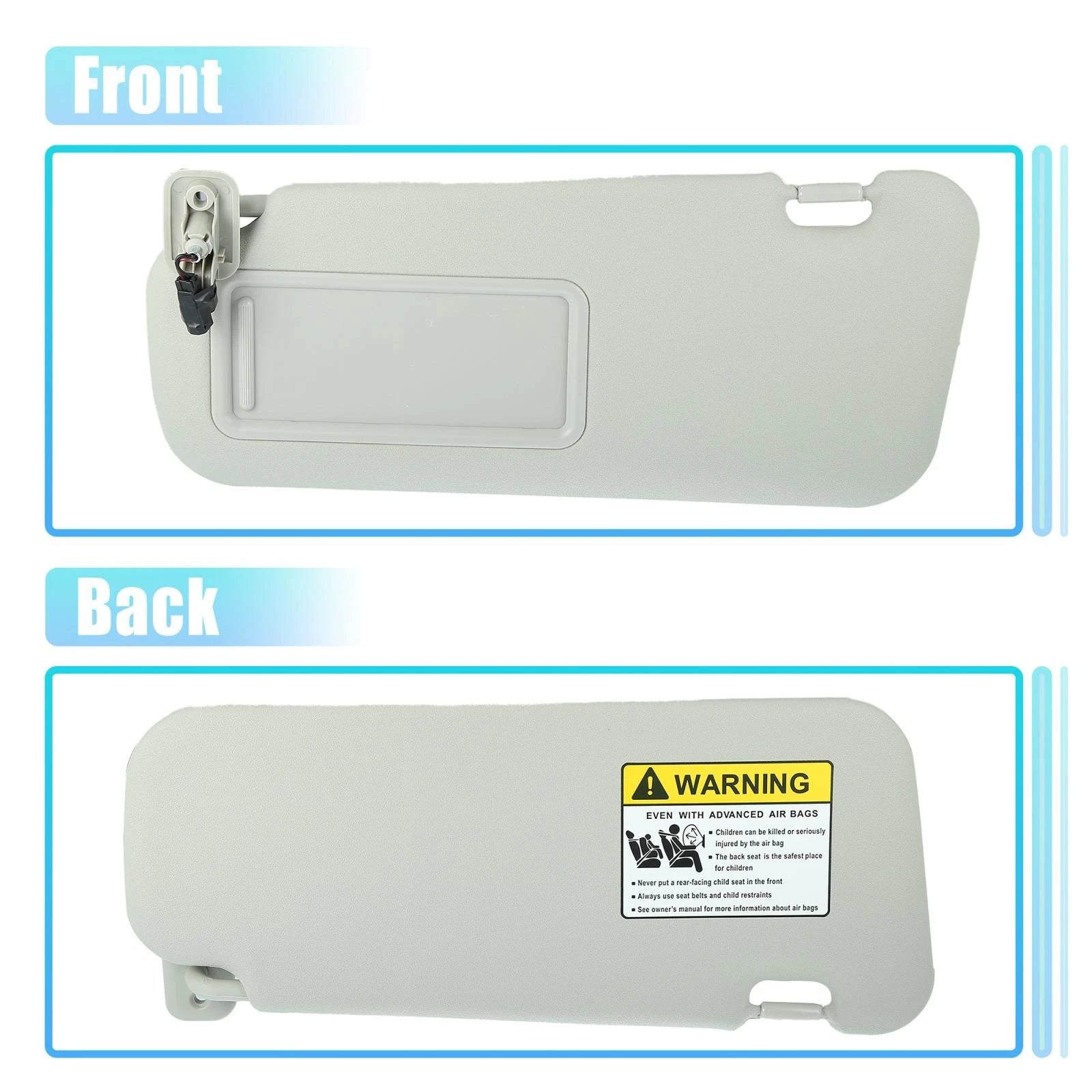 Front Left Sun Visor for Mazda 3 (2010–2013) BBM2-69-320C-75 BBM3-69-320C-75 Gray