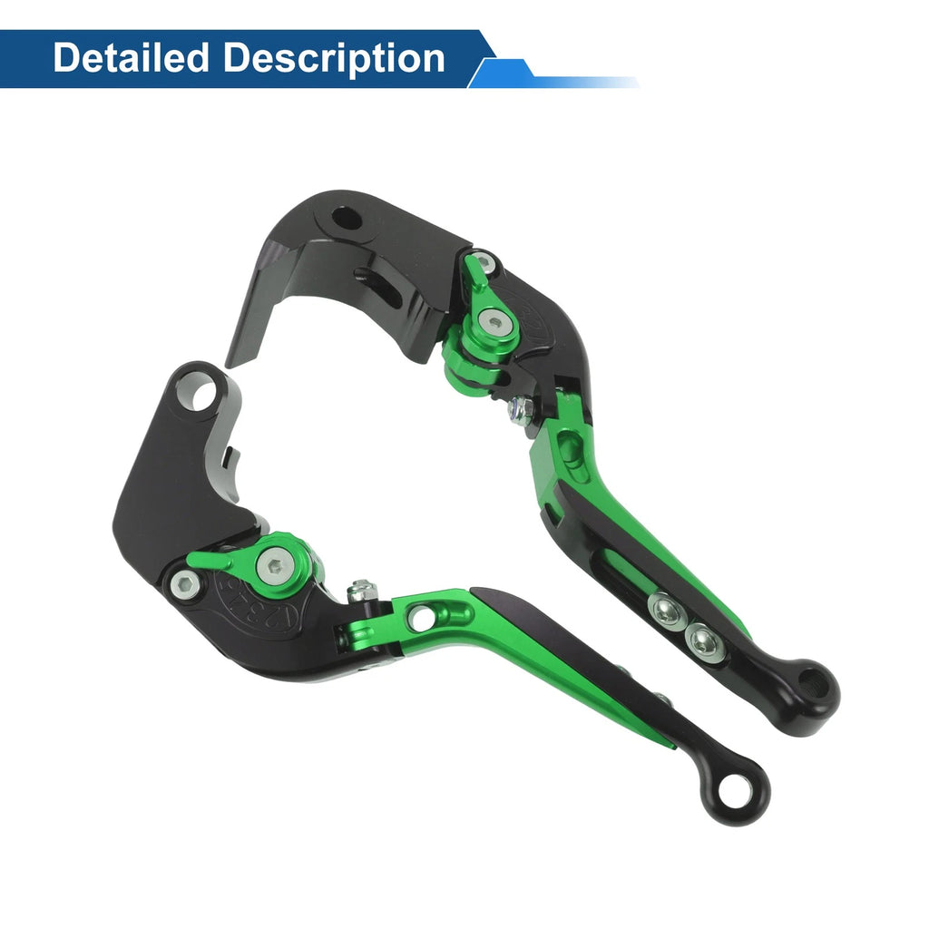 Brake Clutch Levers for Suzuki GSXR1000 (2009–2019) Black Green Handle 1 Pair