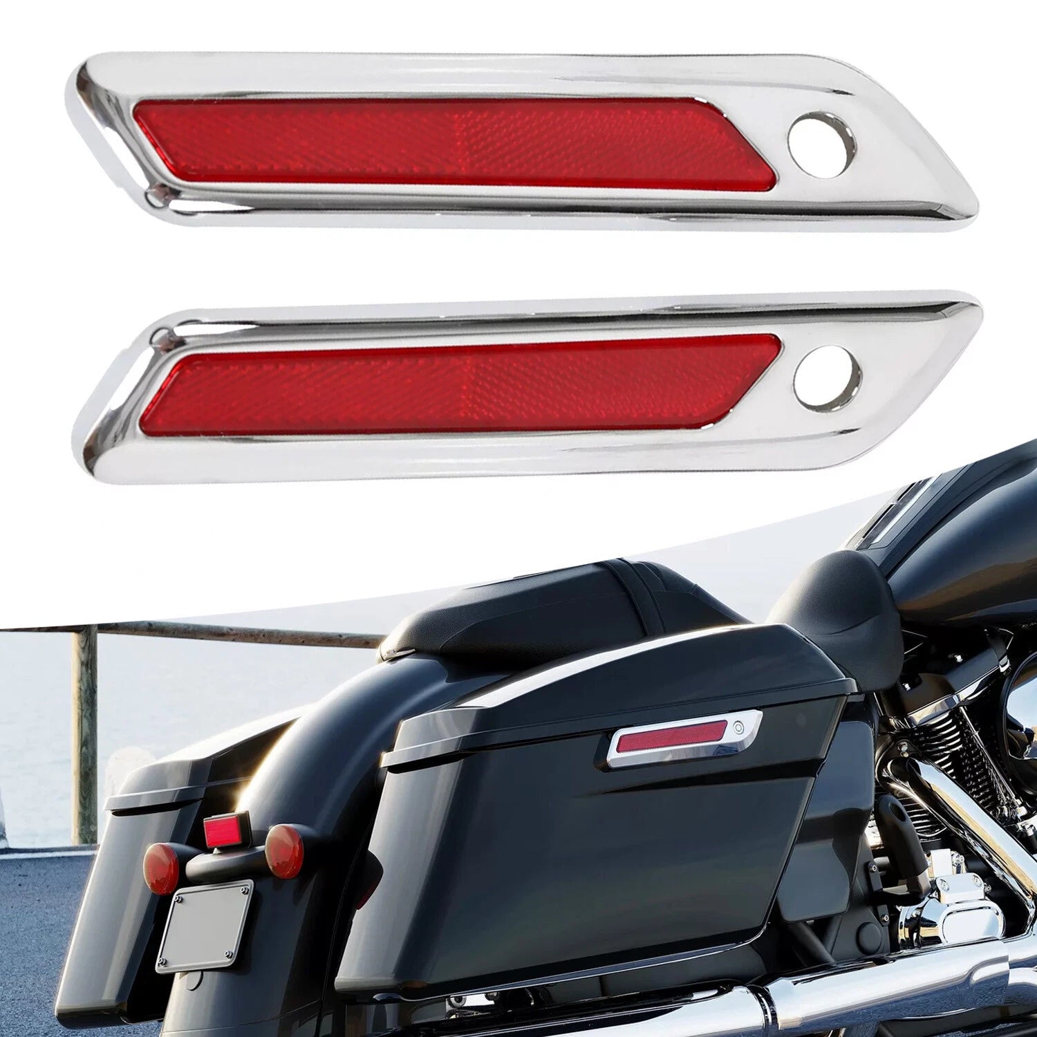 Chrome Saddlebag Latch Hinge Lock Hardware Kit for Harley Road King (2014–2023)