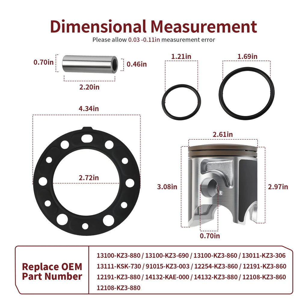 Top End Rebuild Kit for Honda CR250R (1992–1996) - Piston Gasket 66.40mm STD