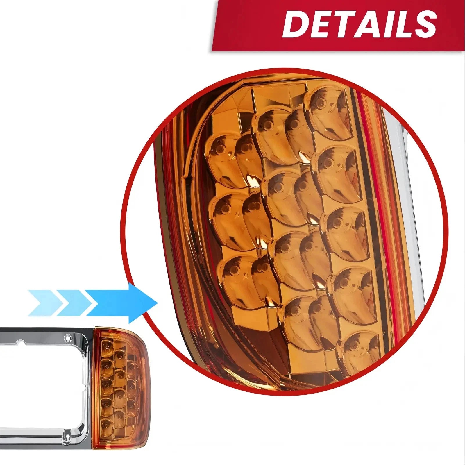 Headlight Bezel with LED Turn Signal for Freightliner FLD120