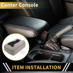 Center Console Cover for Chevrolet Silverado (2014–2023) Microfiber Leather Zipper Grey