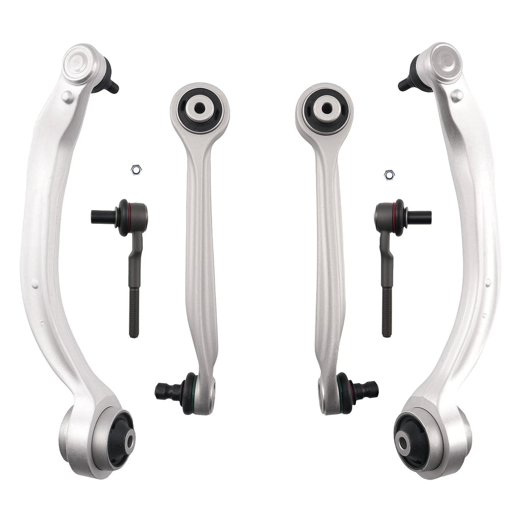 Front Upper Lower Control Arm w/ Ball Joint Tie Rod for Audi A6/S6/RS6 (1998–2004)