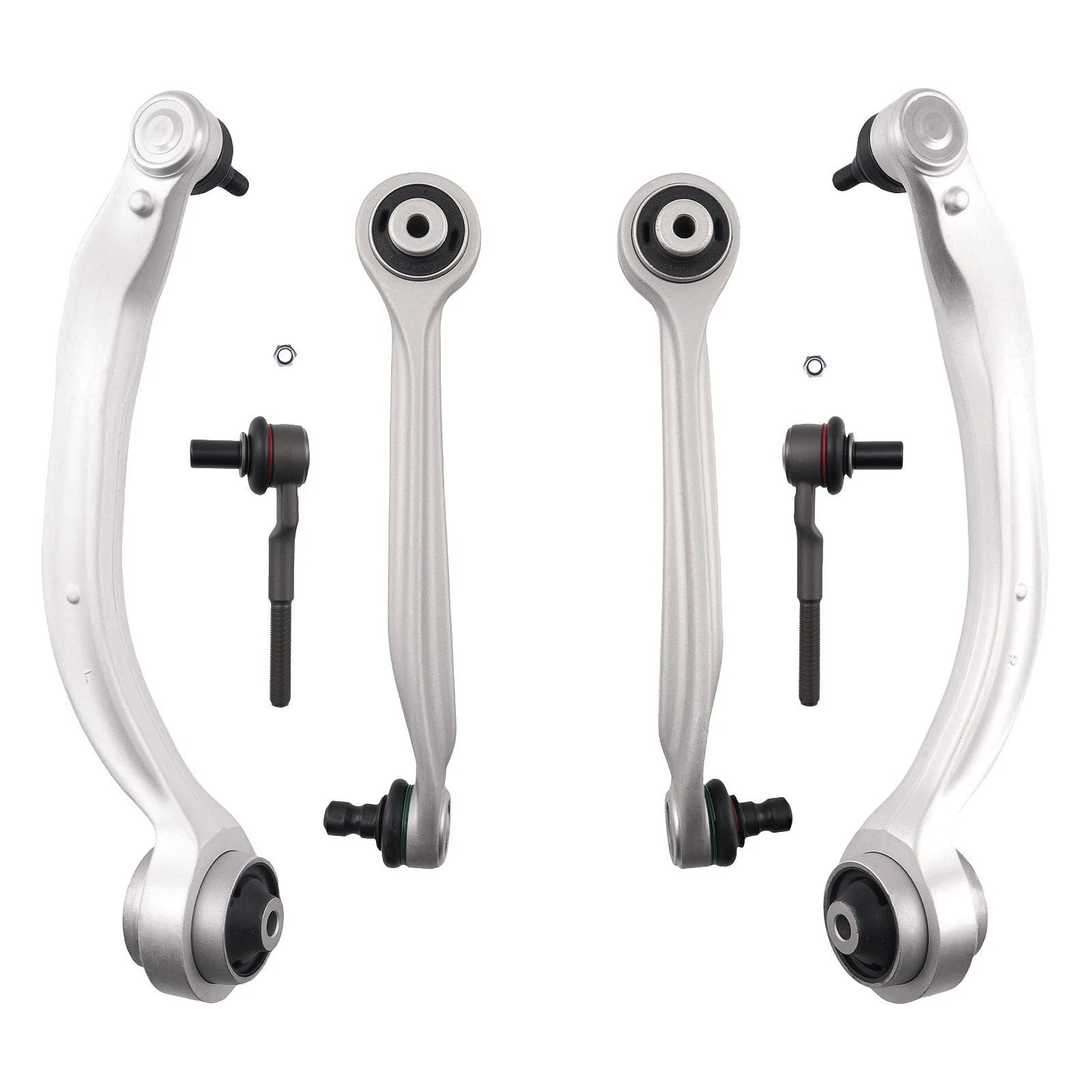 Front Upper Lower Control Arm w/ Ball Joint Tie Rod for Audi A6/S6/RS6 (1998–2004)