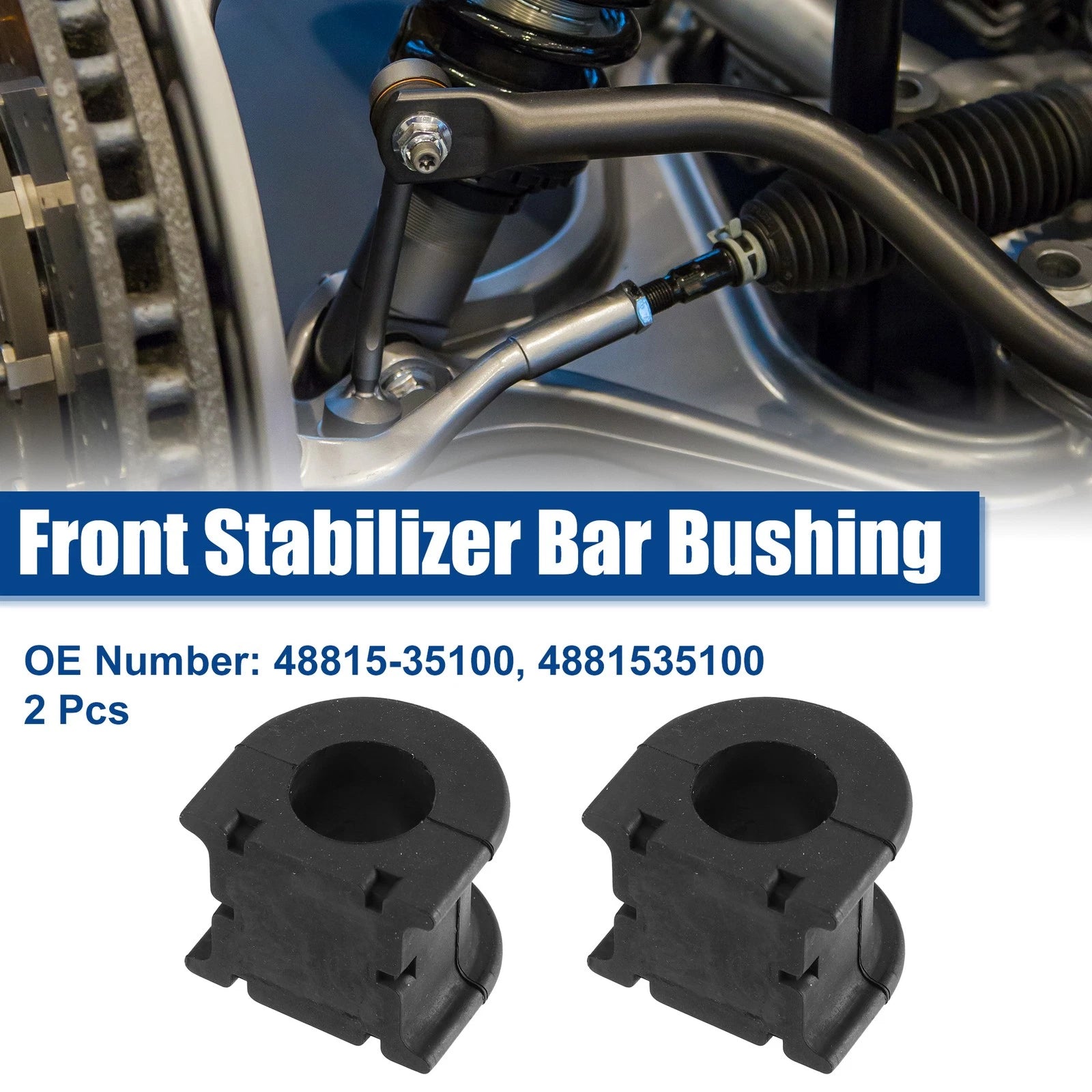 2X Front Sway Bar Bushing 4881535100 for Toyota 4Runner (1996–2002)