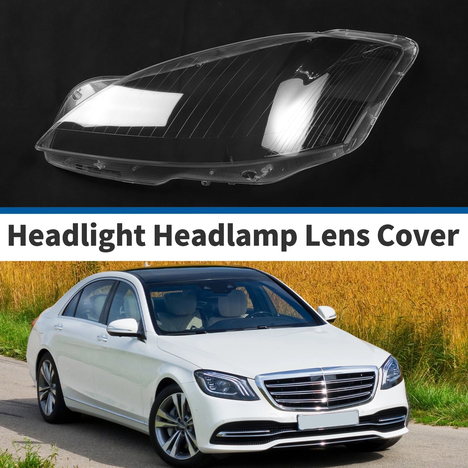 1 Pcs Headlight Lens Cover for Mercedes-Benz S-Class (2006–2009)