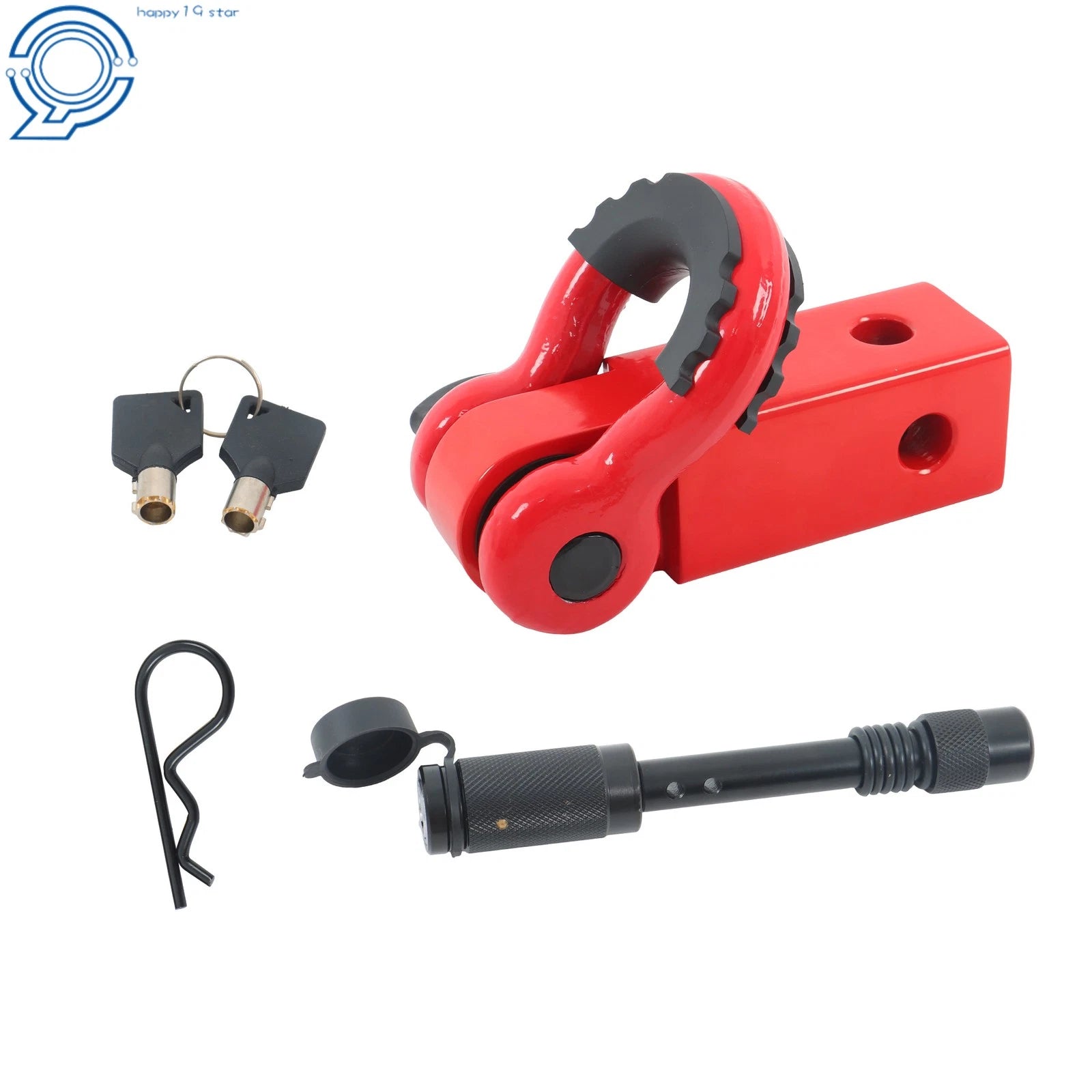 2X Red D-Ring Shackles for Heavy-Duty Towing