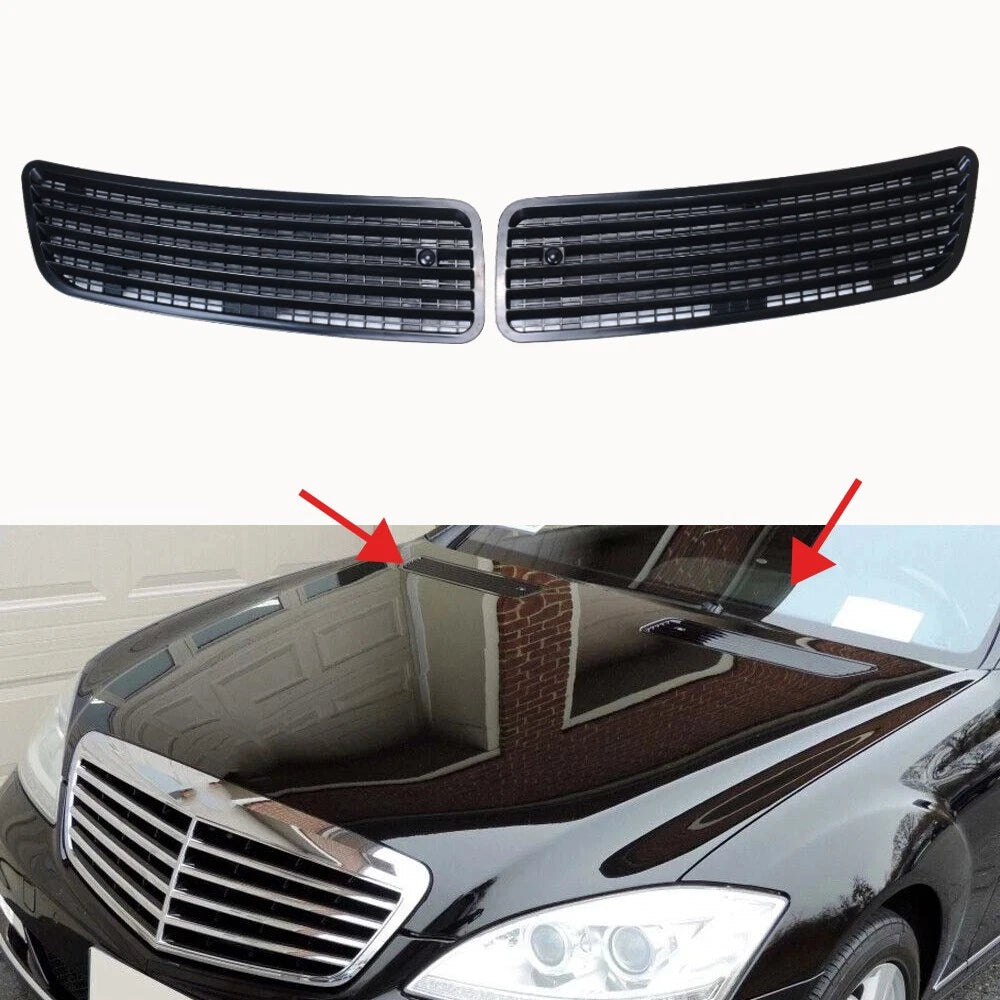 2X Front Upper Hood Grill Vent for Mercedes Benz S550 (2007–2013) W221