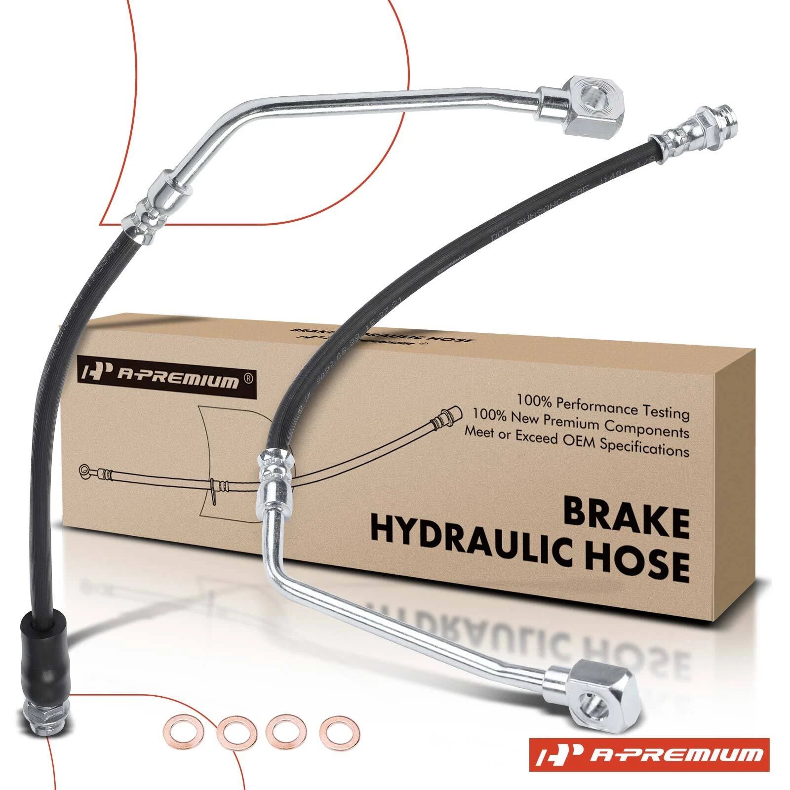2X Front Brake Hydraulic Hose for Chevy Tahoe GMC Yukon (1992–2000)
