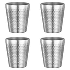 Set of 4 Stainless Steel Double Wall Insulated Cups 175ml for Travel