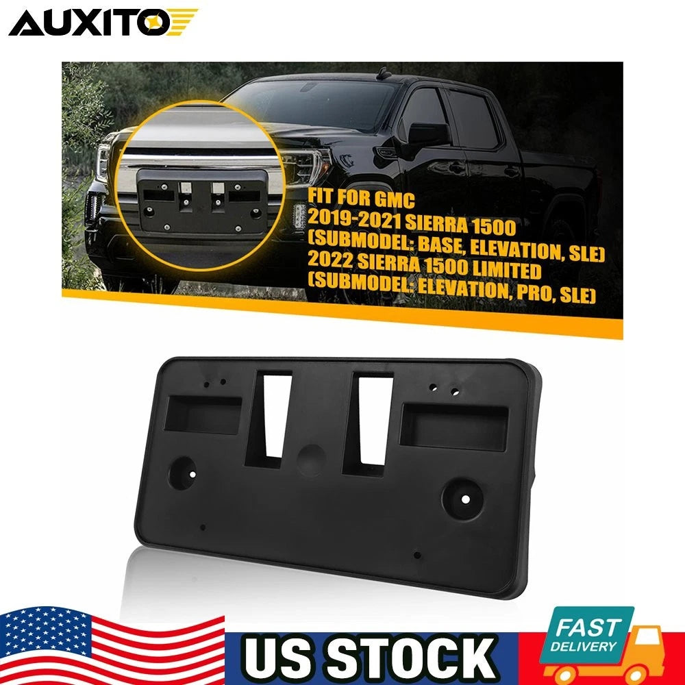 Front Bumper License Plate Mounting Bracket for GMC Sierra 1500 (2019–2022)