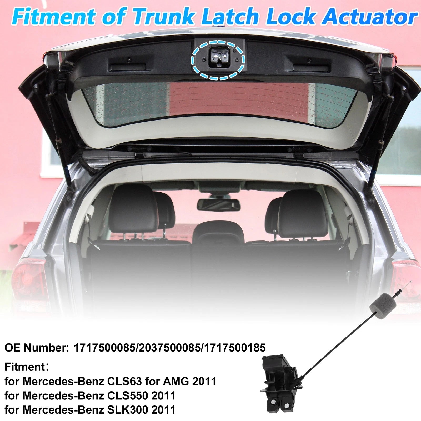 Rear Trunk Latch Lock Actuator for Mercedes-Benz CLS63 AMG (2007–2018) 1717500085