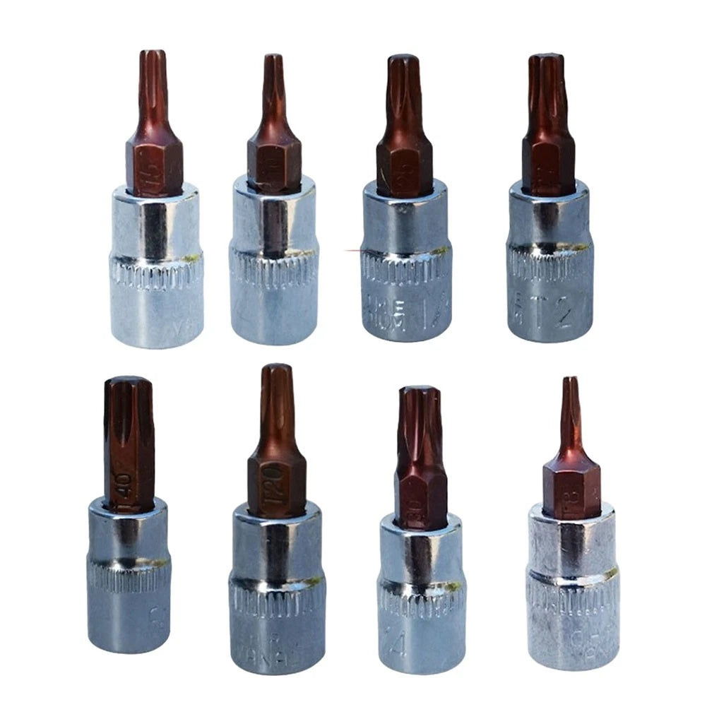 2Pc Torx Screwdriver Bit Set T8 T40 for Automotive Tools (1/4 Inch Drive)