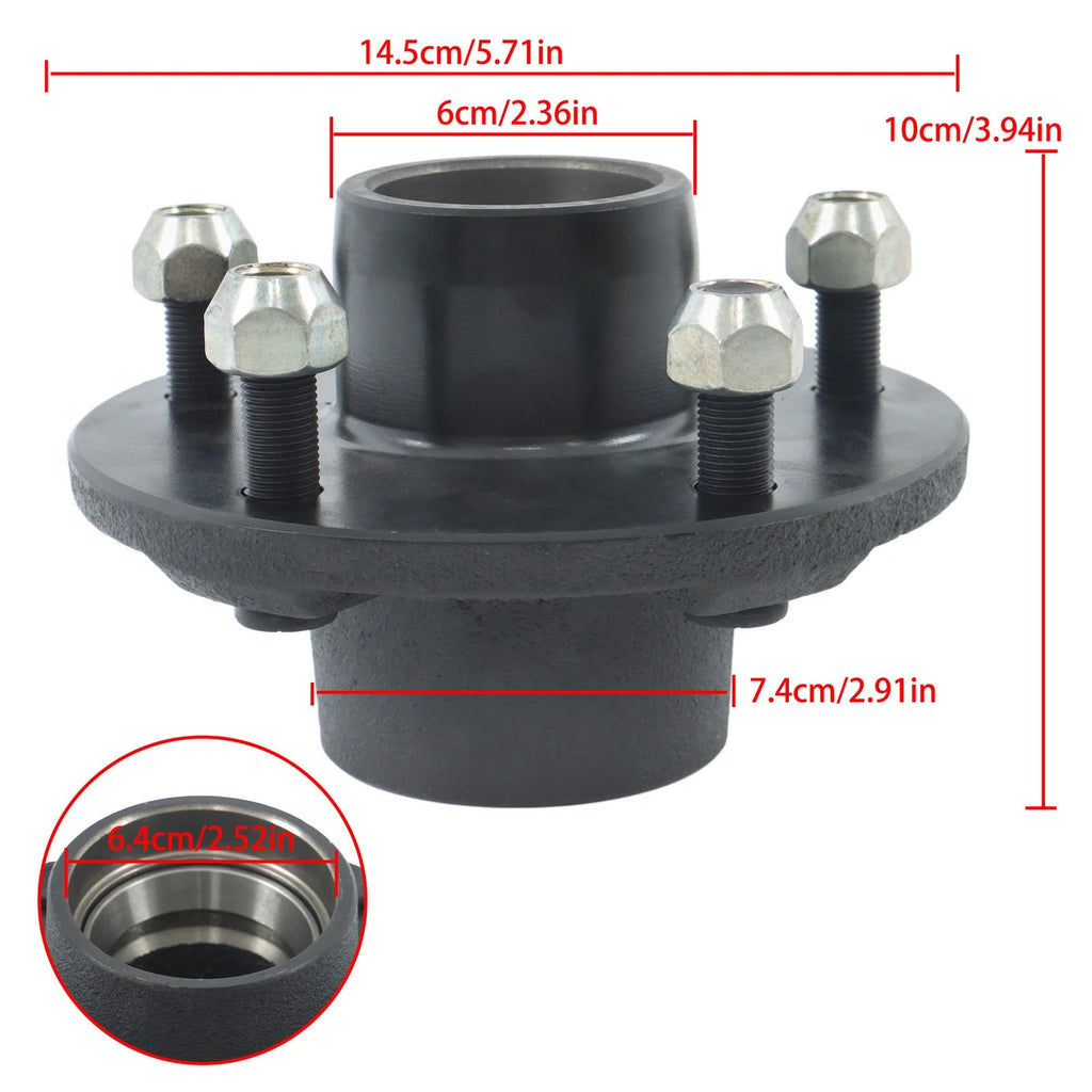 2 Sets Trailer Hub Kits for 3 Axle Trailers