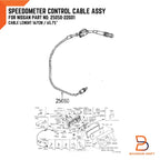 Speedometer Control Cable for Nissan Navara D21 Ute TD25 (1986-1997)
