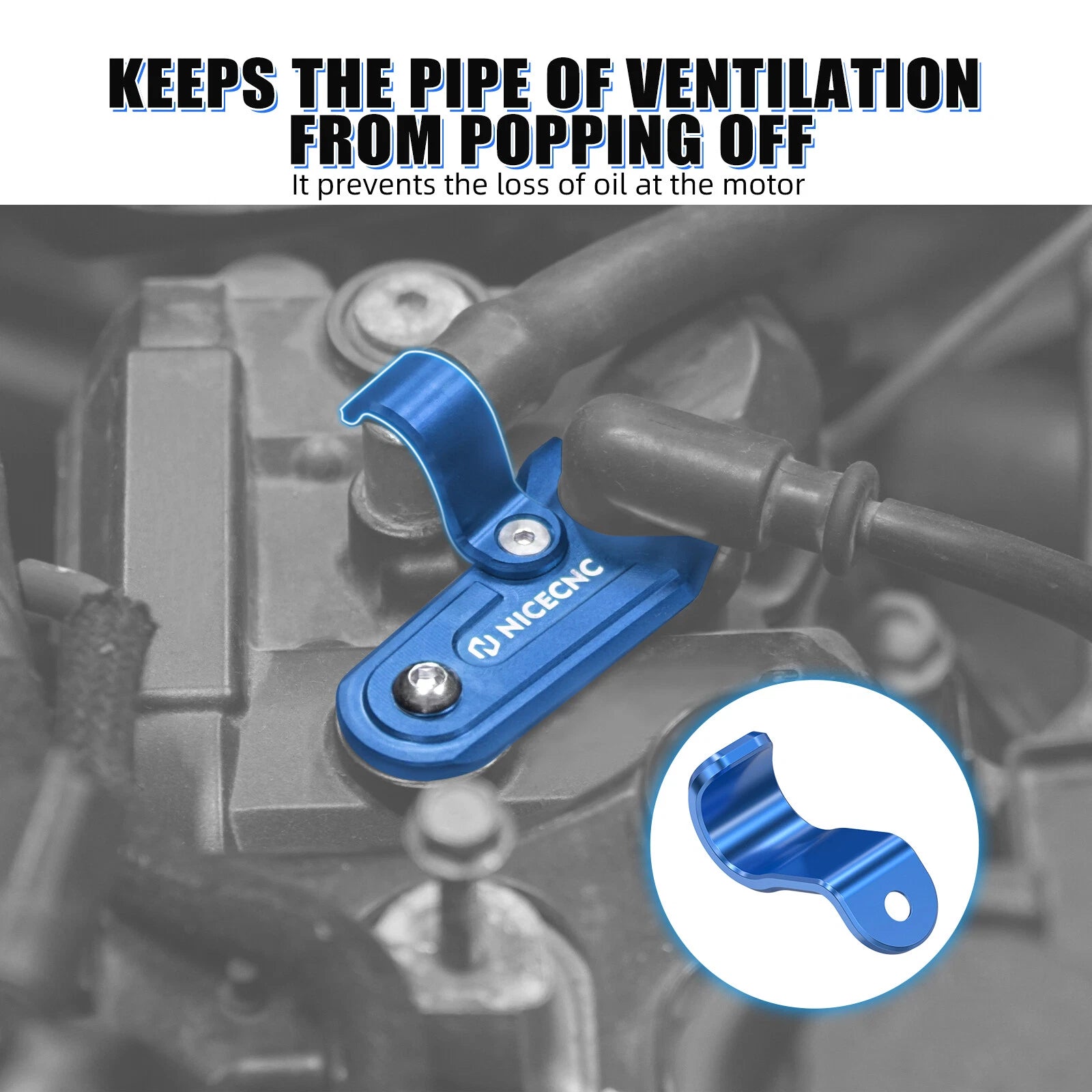 Aluminum Spark Plug Boot Hold Down with Bolt for Yamaha YFZ450R (2009–2025) Blue