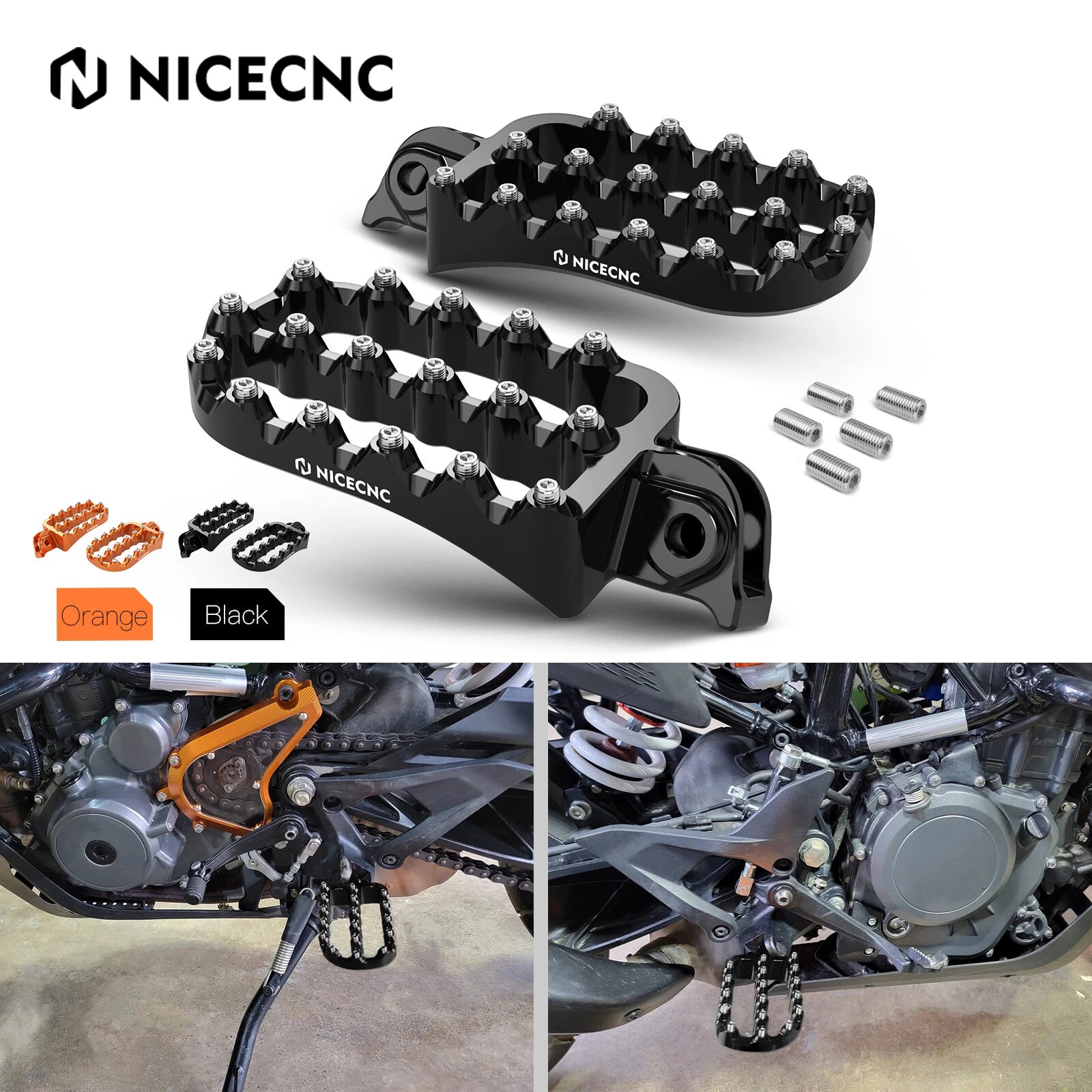 Set of 2 Wide Foot Pegs for KTM 390 Adventure (2020–2024)