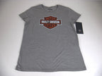 Harley Davidson Women's Gray Bar & Shield Graphic T-Shirt Size Medium