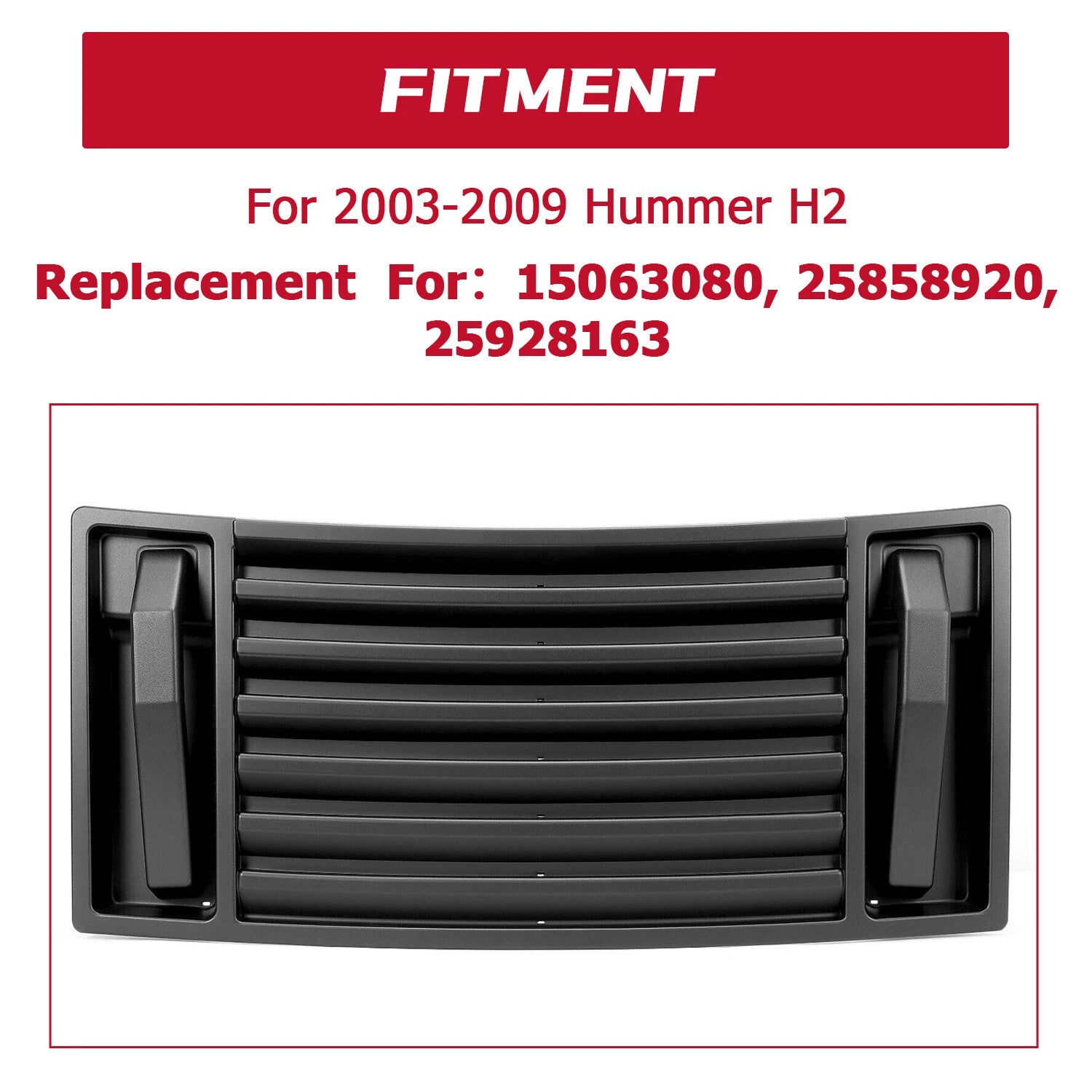 Front ABS Hood Vent Grille Panel for Hummer H2 (2003-2009)