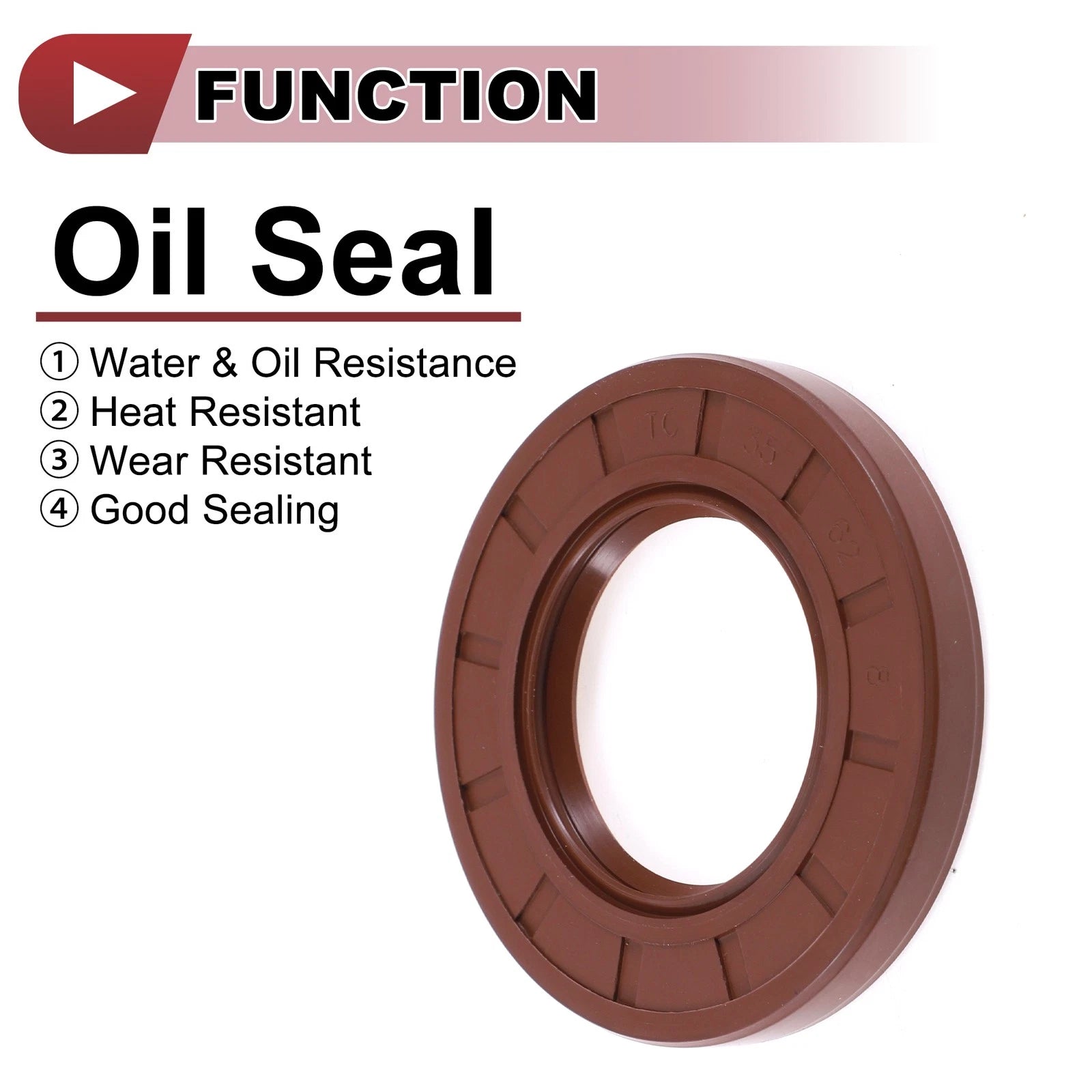 2X Oil Seal Rotary Shaft Seal FKM Rubber 35x62x8mm for Various Models 
