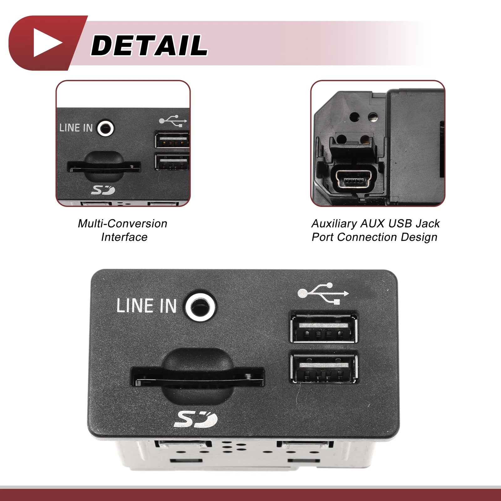 Auxiliary USB Jack Port for Ford Edge (2011–2019) - Black