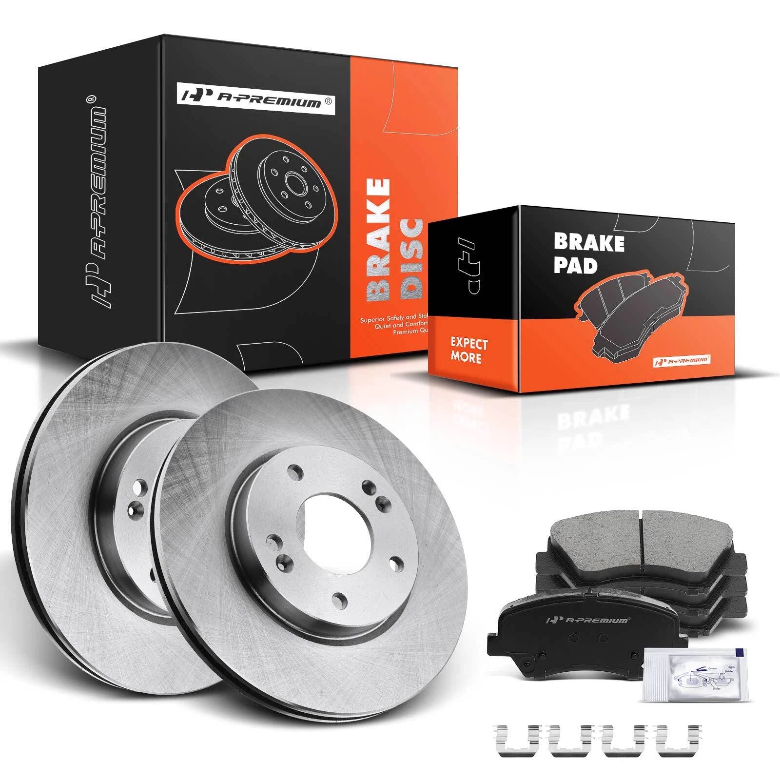 Front Disc Brake Rotors and Ceramic Pads for Hyundai Elantra (2011–2016)