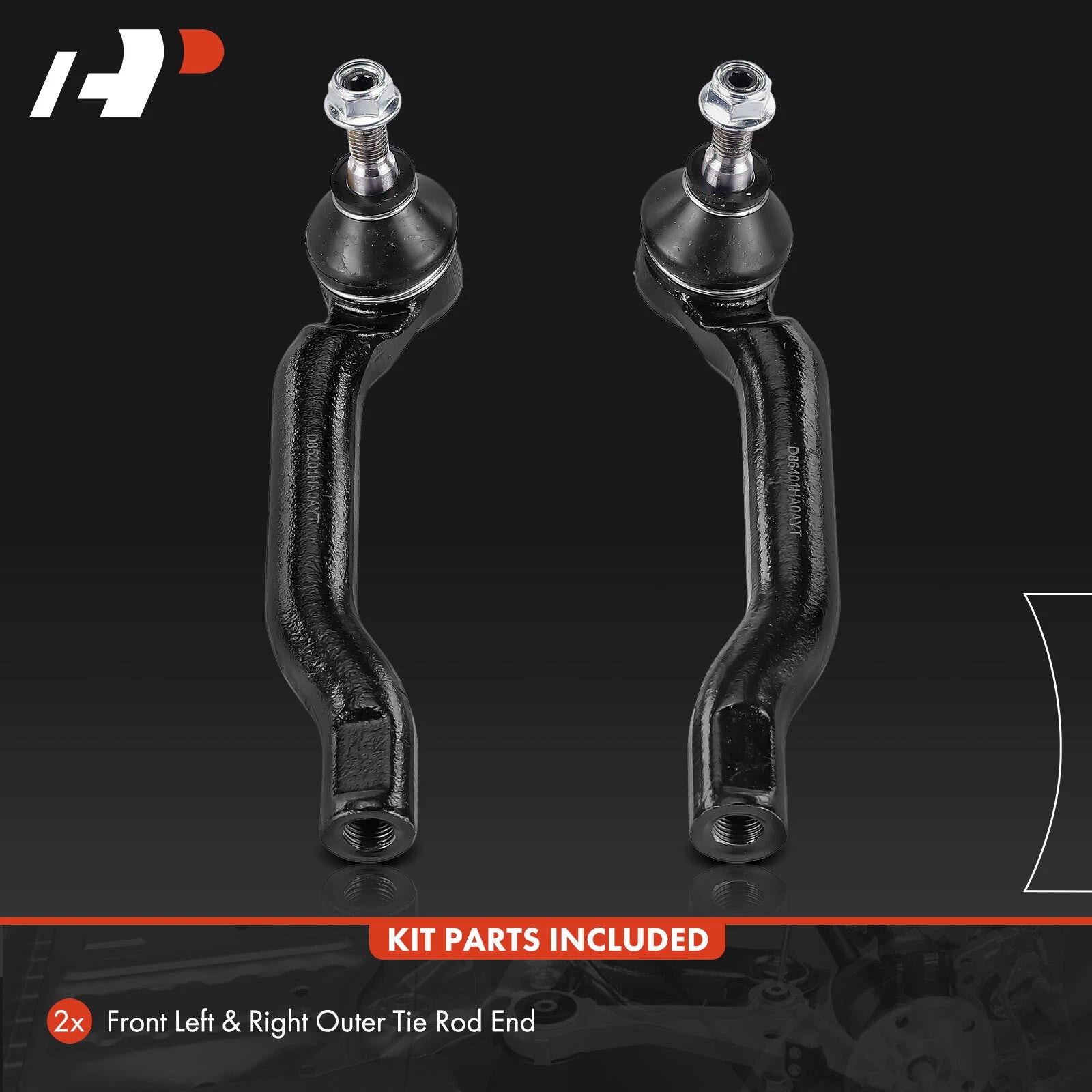 2X Front Outer Side Tie Rod End for Nissan Versa (2014-2016) Micra (2015)