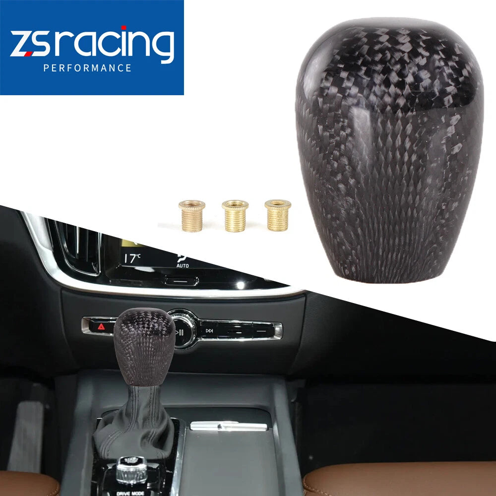 Universal Black Carbon Fiber Gear Shift Knob for Manual 5/6 Speed