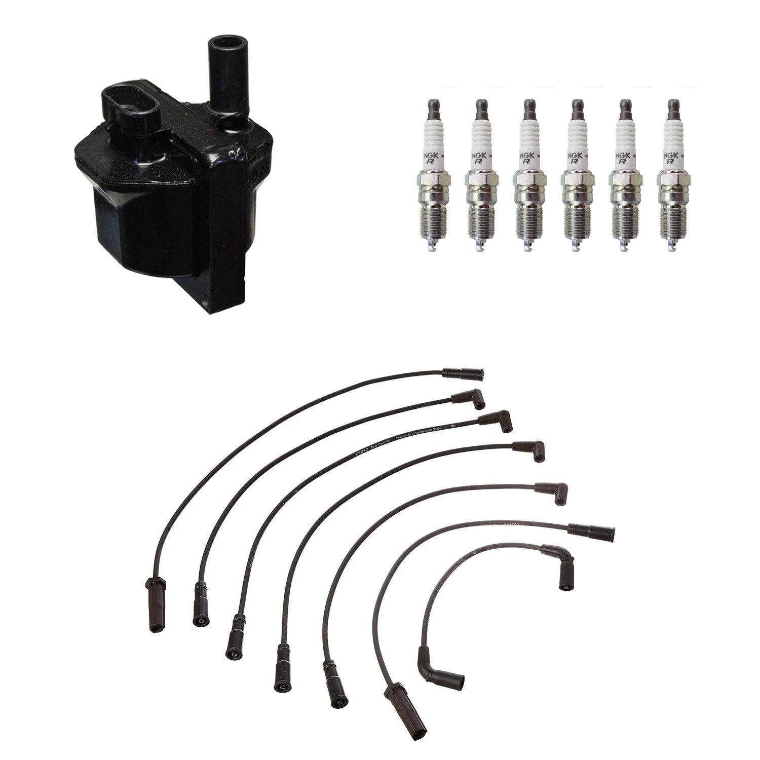 Denso Ignition Coil Wires & NGK Spark Plugs Kit for Blazer C1500 (1995–2005)