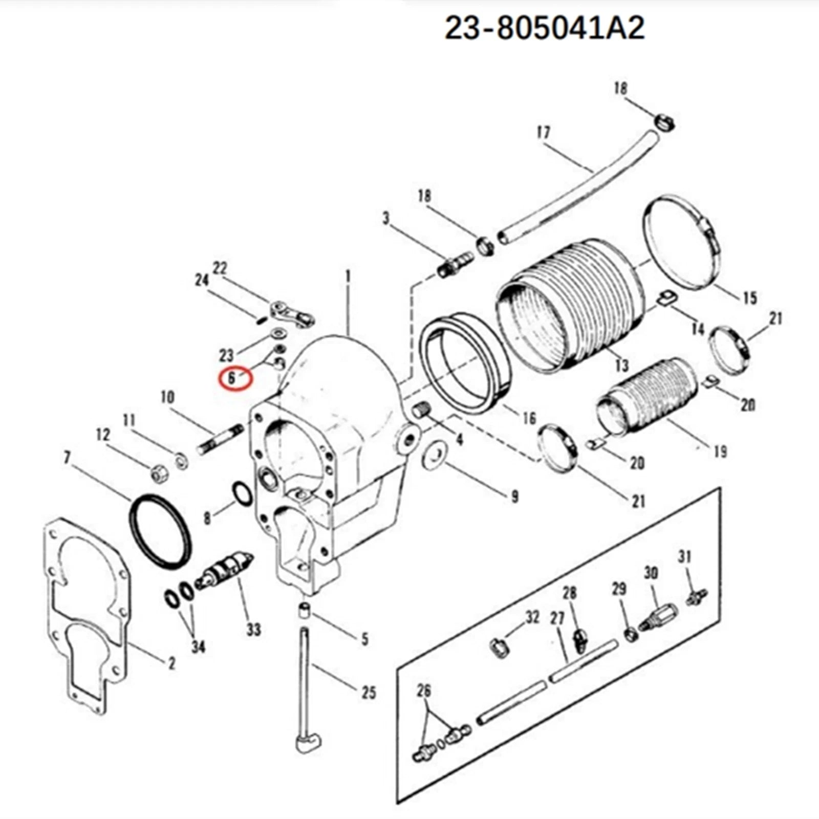 Bushing and Seal Kit for Mercruiser Alpha One Gen 1 & 2 (Repl: 805041A2, 18-2622)