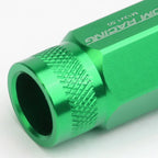 20x Open End M12x1.5 50mm Tall Green Aluminum Lug Nuts + Adapter