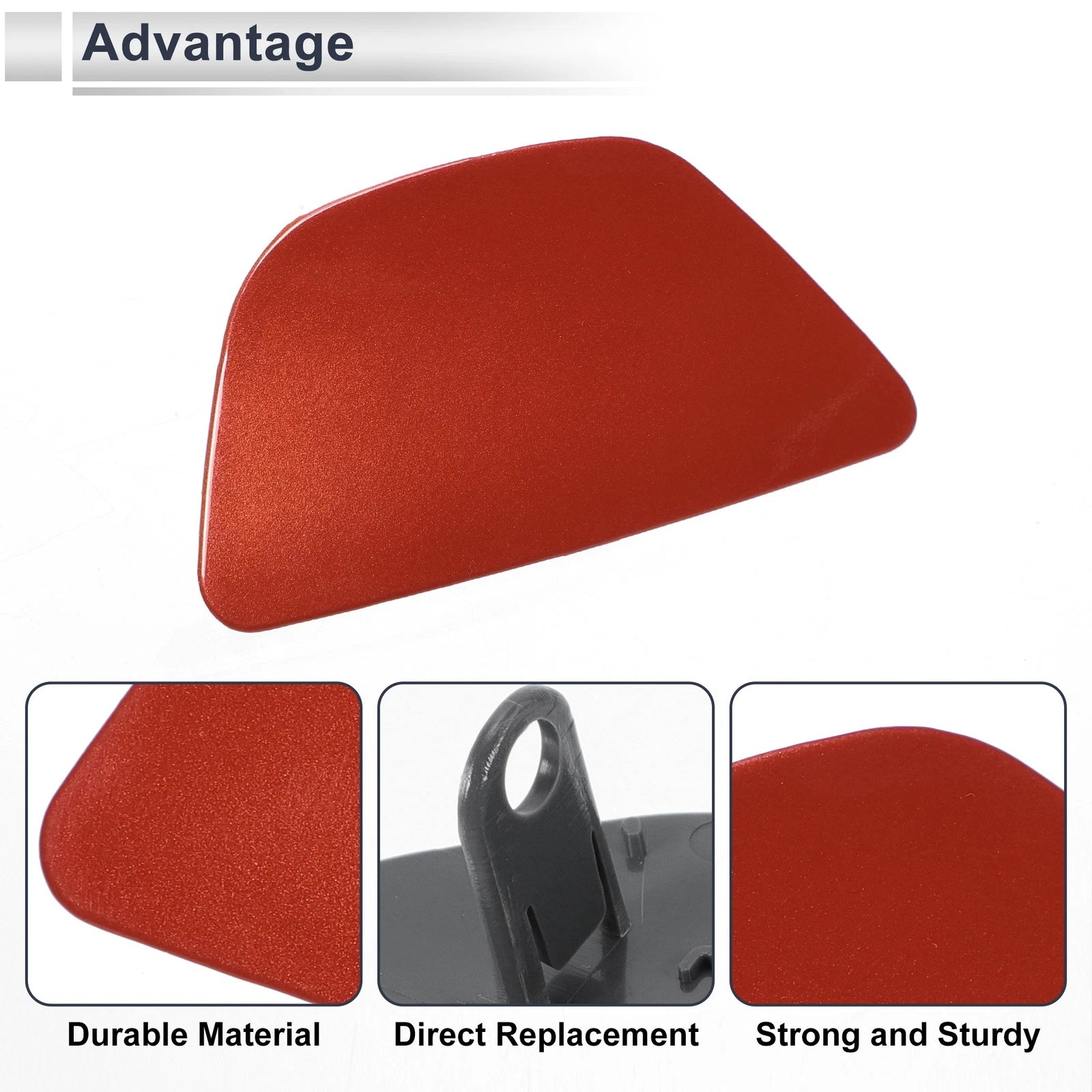 Bumper Headlight Washer Nozzle Cover Cap for BMW 535i (2011–2016) Red