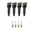 Set of 4 NGK Ignition Coils & Nickel Spark Plugs for Accent Rio (2011–2019)