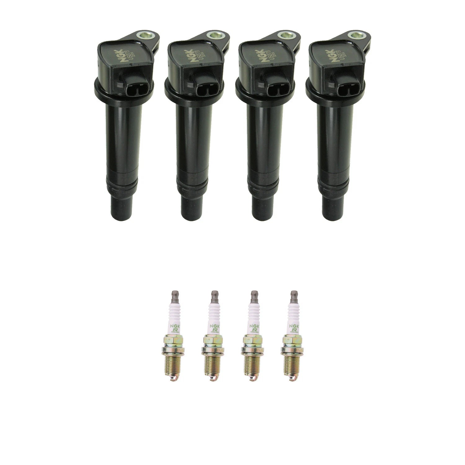 Set of 4 NGK Ignition Coils & Nickel Spark Plugs for Accent Rio (2011–2019)
