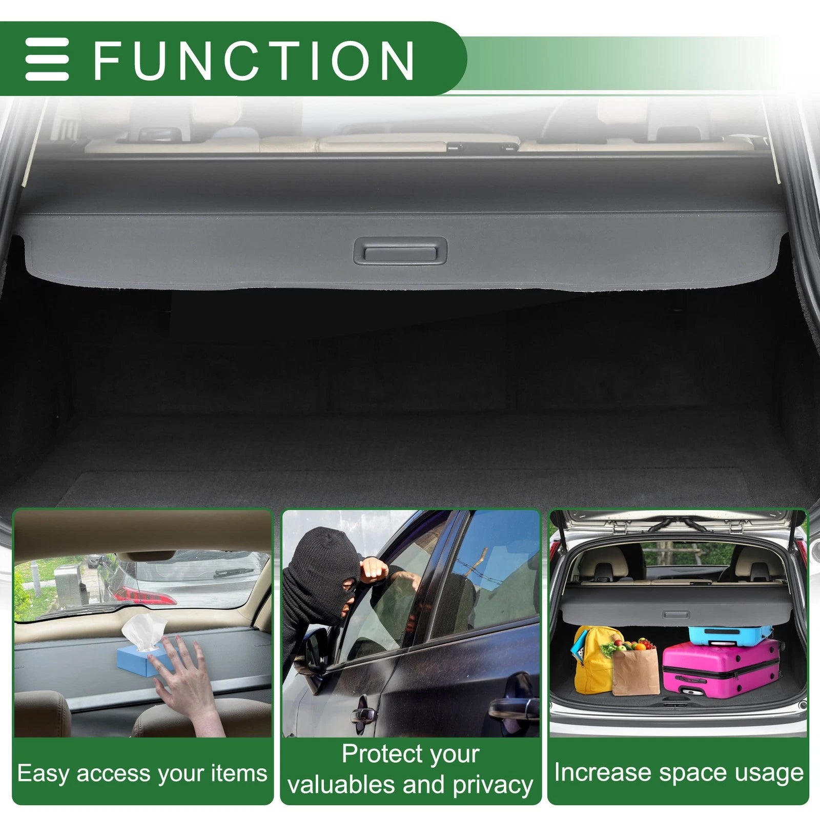 Retractable Cargo Cover for Mercedes-Benz R-Classe S251 R300 (2007–2019)