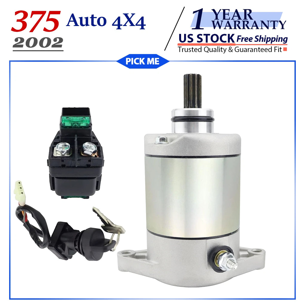 Starter for Arctic Cat 375 Auto 4x4 (2002) with Relay & Ignition Key Switch