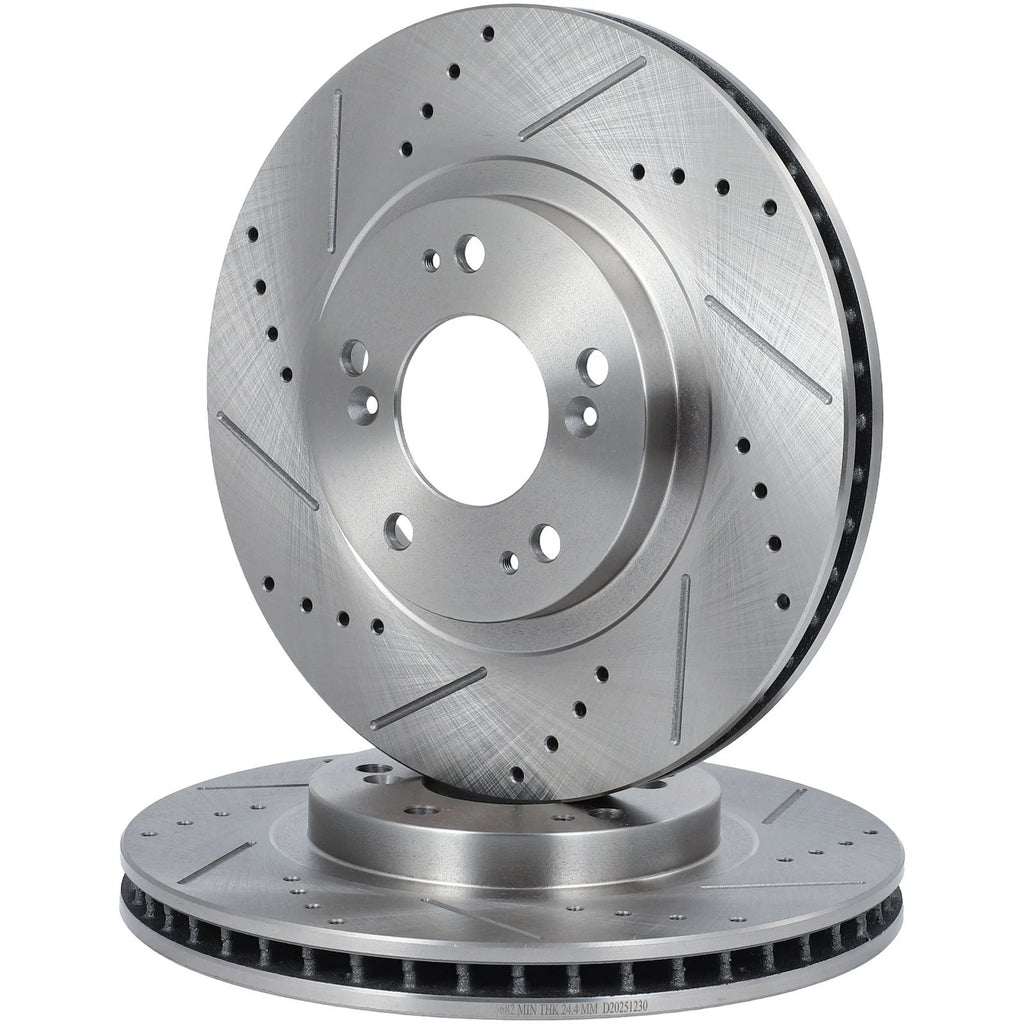 Front Drilled Slotted Brake Rotors for Chrysler Sebring Jeep Compass (2007–2016)