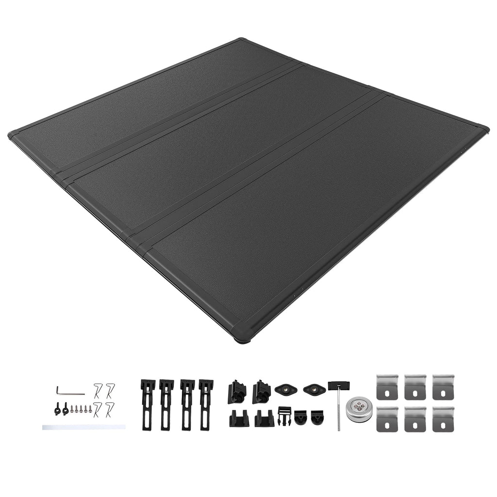 5FT 3-Fold Hard Truck Bed Tonneau Cover for Honda Ridgeline 2017-2026 FRP+PP
