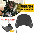 Universal Windshield for Cafe Racer with 5-7" Round Headlight