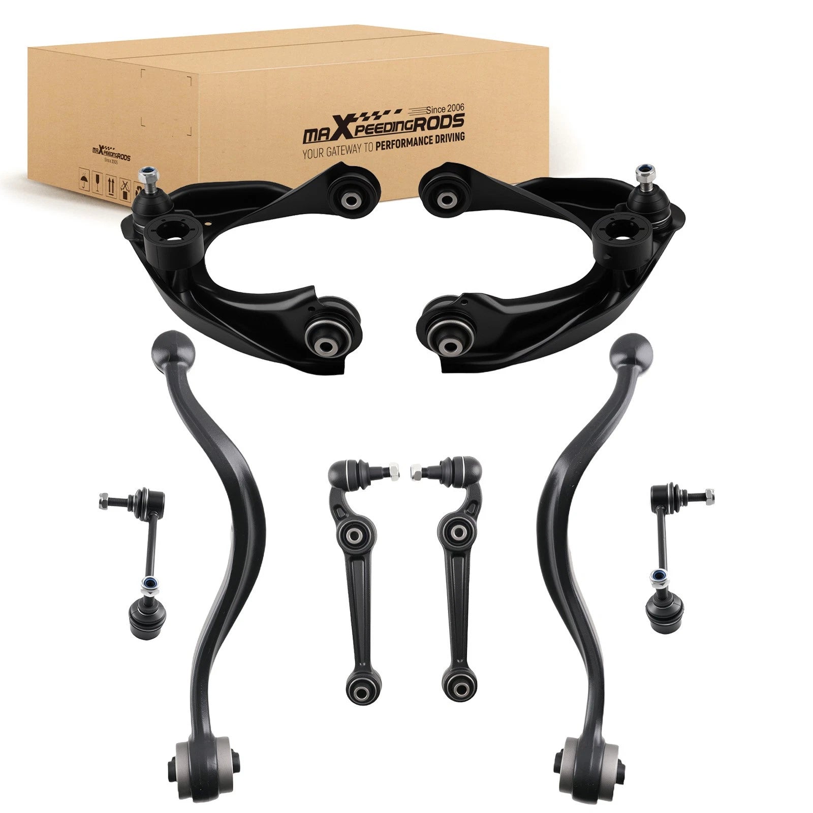 8x Front Upper Lower Control Arms Ball Joint for Ford Fusion MKZ Milan (2007–2009)