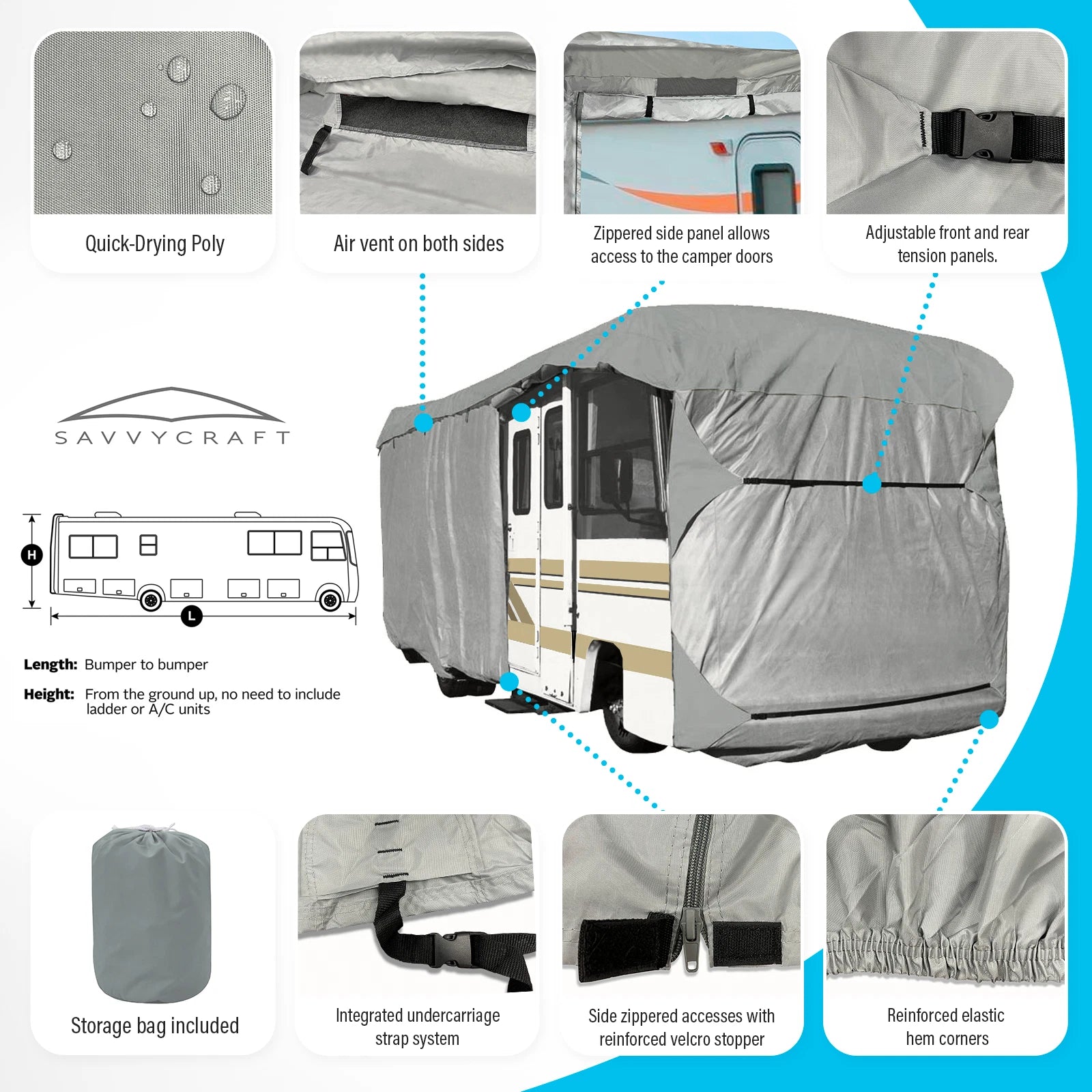 Deluxe Waterproof Storage Cover for Winnebago Adventurer 33V (2015–2021)
